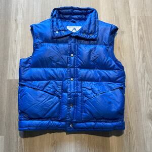 Men's Vintage 70's Holubar Boulder Blue Goose Down Nuptse Puffer Vest Sz Large